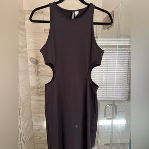H&M long black cutout dress